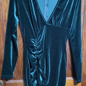 Emerald Green Velvet Dress